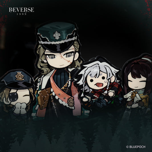 Reverse: 1999 "Wobbly Train Attendants" Magnetic Rotating Standee Set